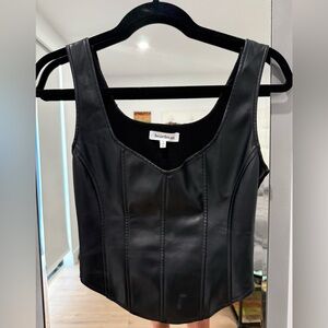 Heartloom Black Faux Leather Tank Top